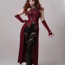 Wandavision Scarlet Witch Cosplay Costume Mask Outfits Halloween Carnival Suit -Cosplay Sales Store WD2