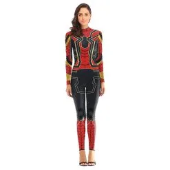 Iron Spider-Man Women Jumpsuit Outfits Halloween Carnival Suit Cosplay Costume