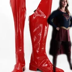CBS TV Supergirl Kara Danvers Cosplay Prop Shoes Rain Boots Jackboots Kneeboots