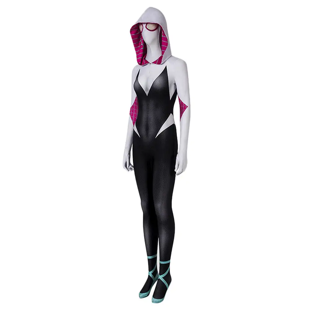 Spider-Man: Into The Spider-Verse Gwen Stacy Jumpsuit Halloween Carnival Suit Cosplay Costume 2 Spider-Man: Into The Spider-Verse Gwen Stacy Jumpsuit Halloween Carnival Suit Cosplay Costume - Image 2